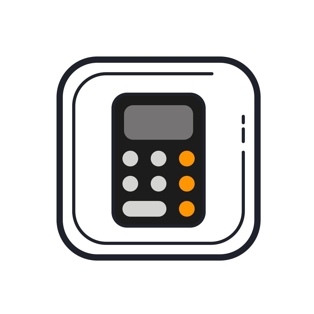 color hand drawn style apfelrechner icon