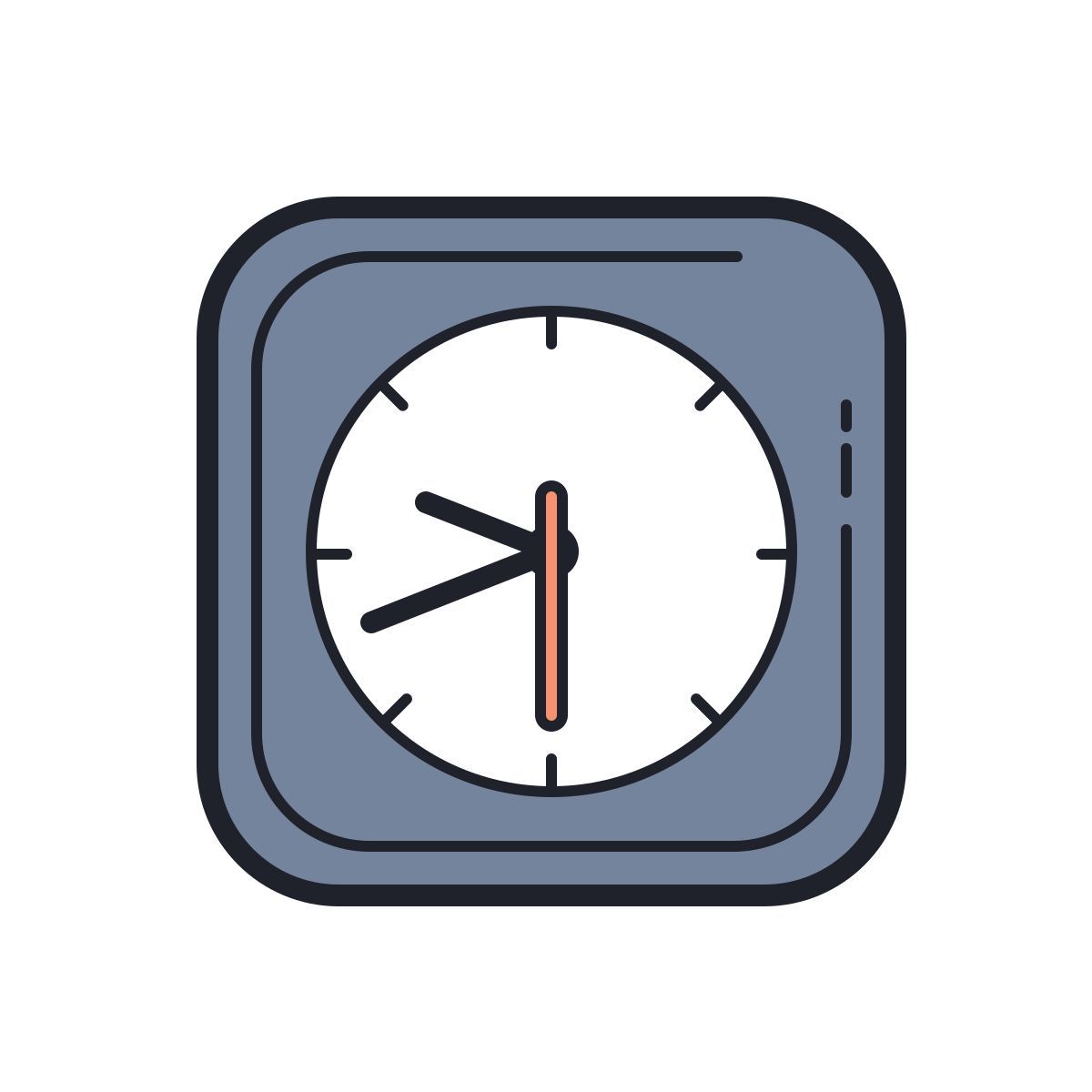 color hand drawn style apfeluhr icon