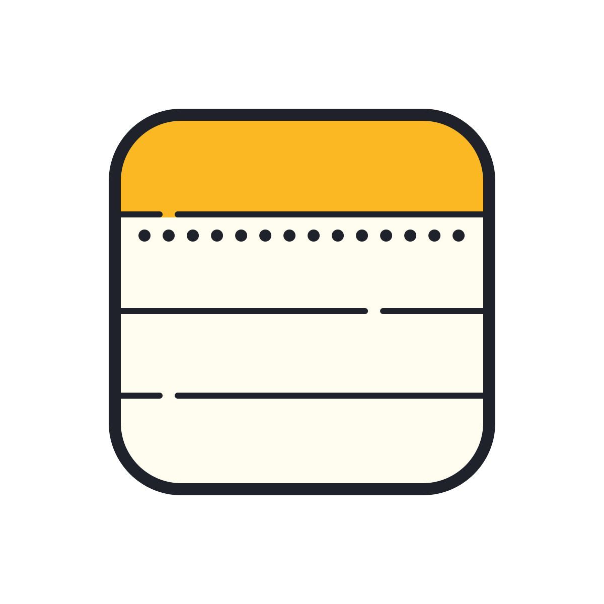 color hand drawn style notes icon