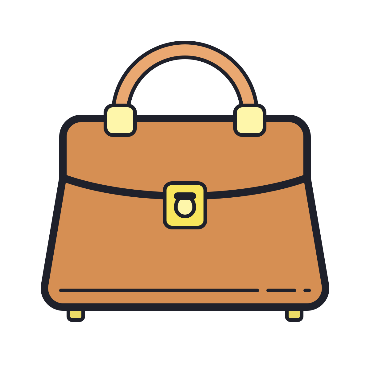 color hand drawn style bag front view icon