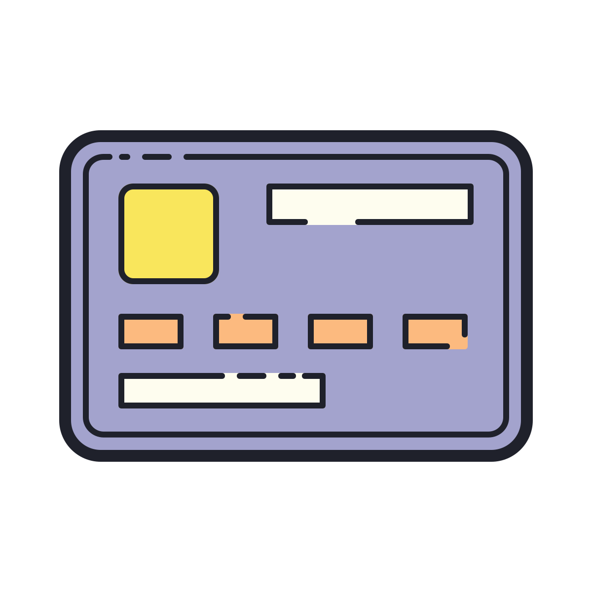 color hand drawn style bank card front side  v2 icon