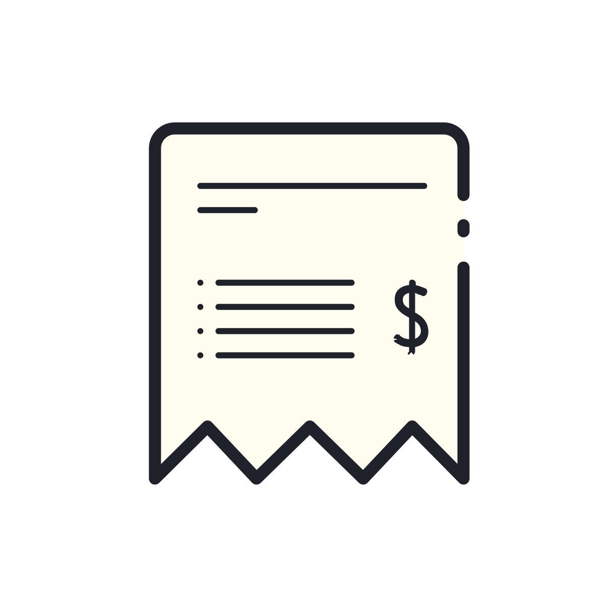 color hand drawn style ricevuta icon