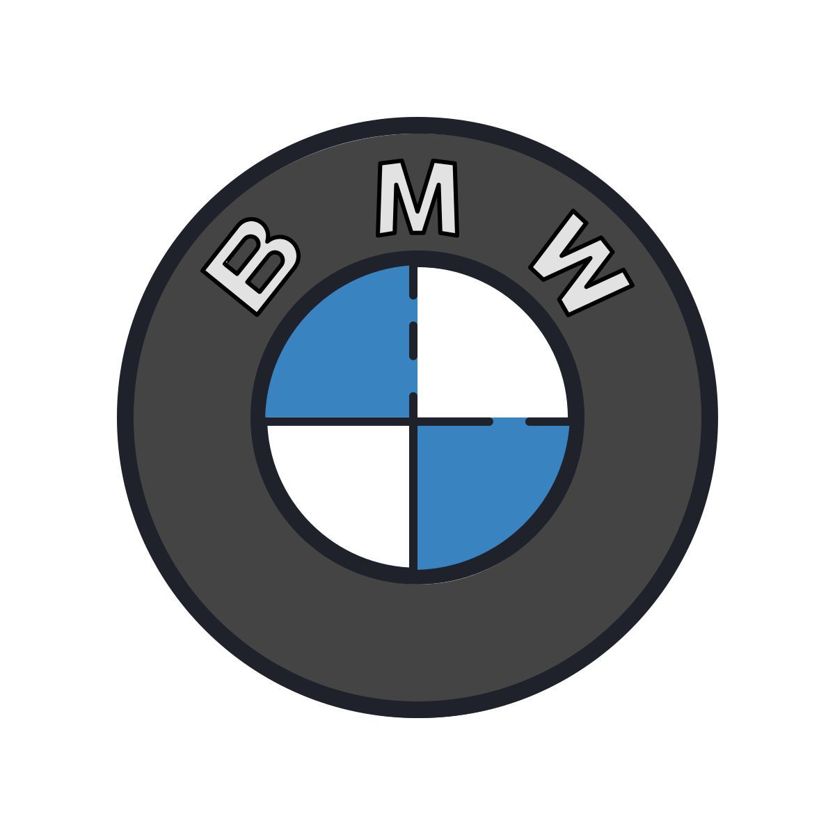color hand drawn style bmw icon