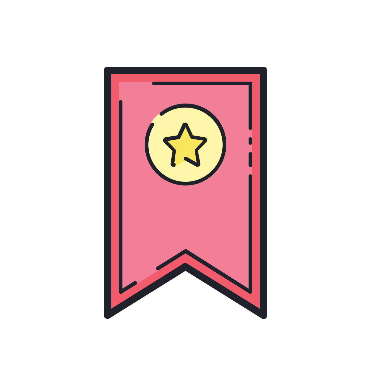color hand drawn style bookmark ribbon  v2 icon