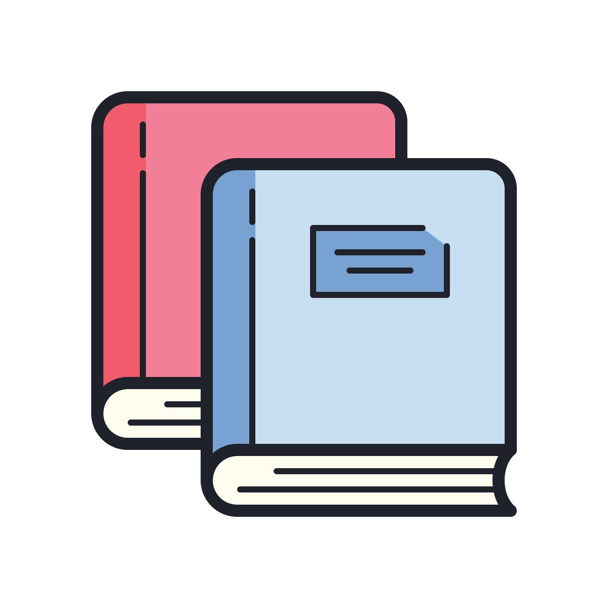 color hand drawn style libri icon