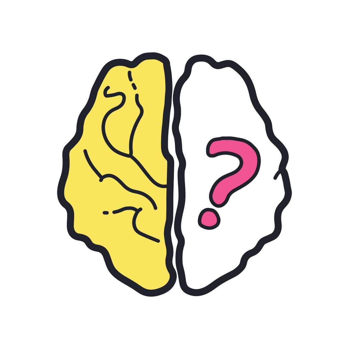 color hand drawn style brainstorming icon