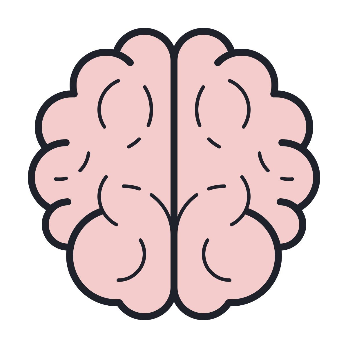 color hand drawn style brain icon
