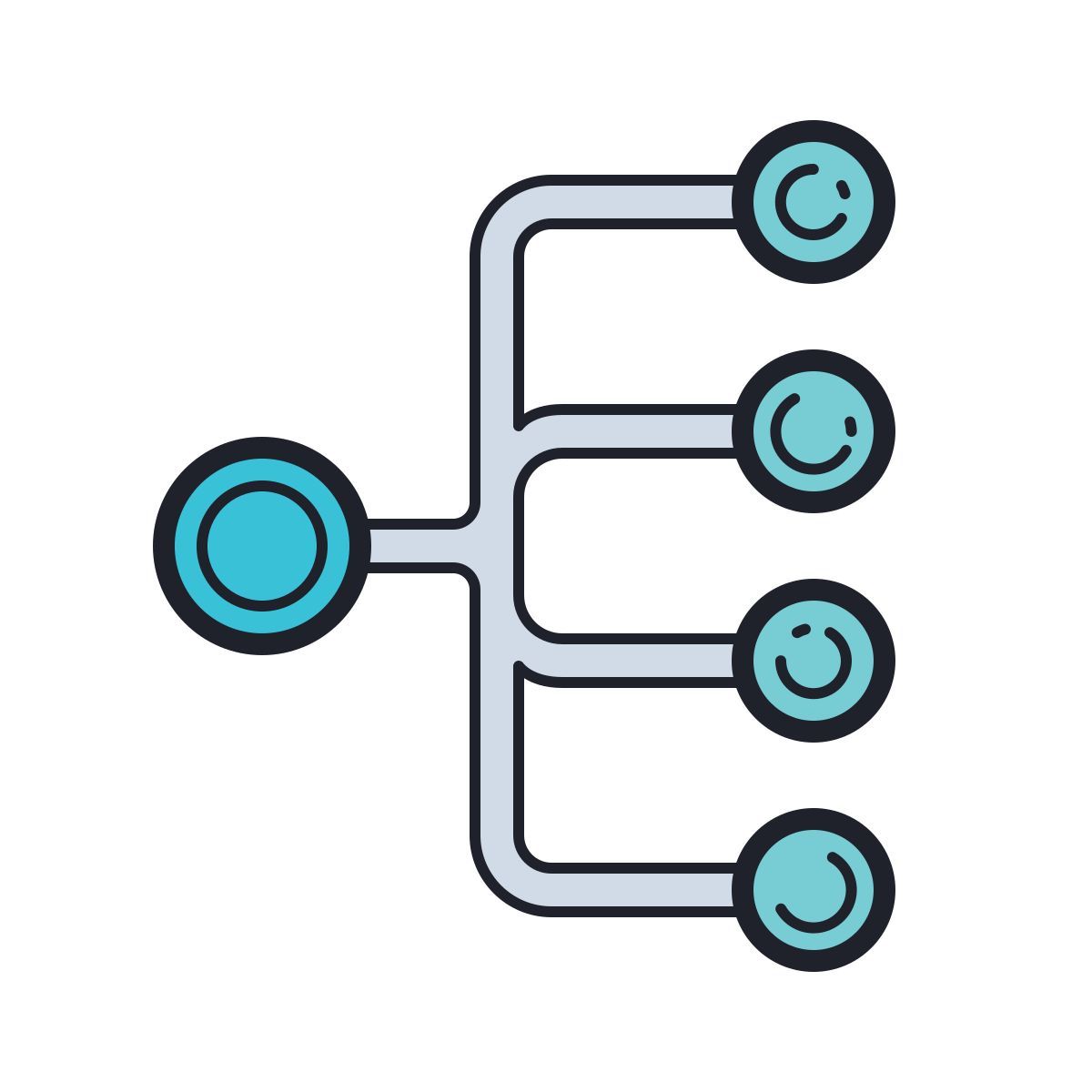 color hand drawn style 广播 icon