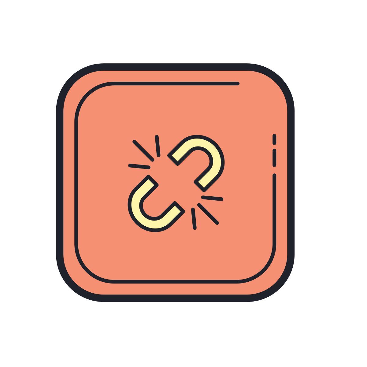 color hand drawn style broken link icon