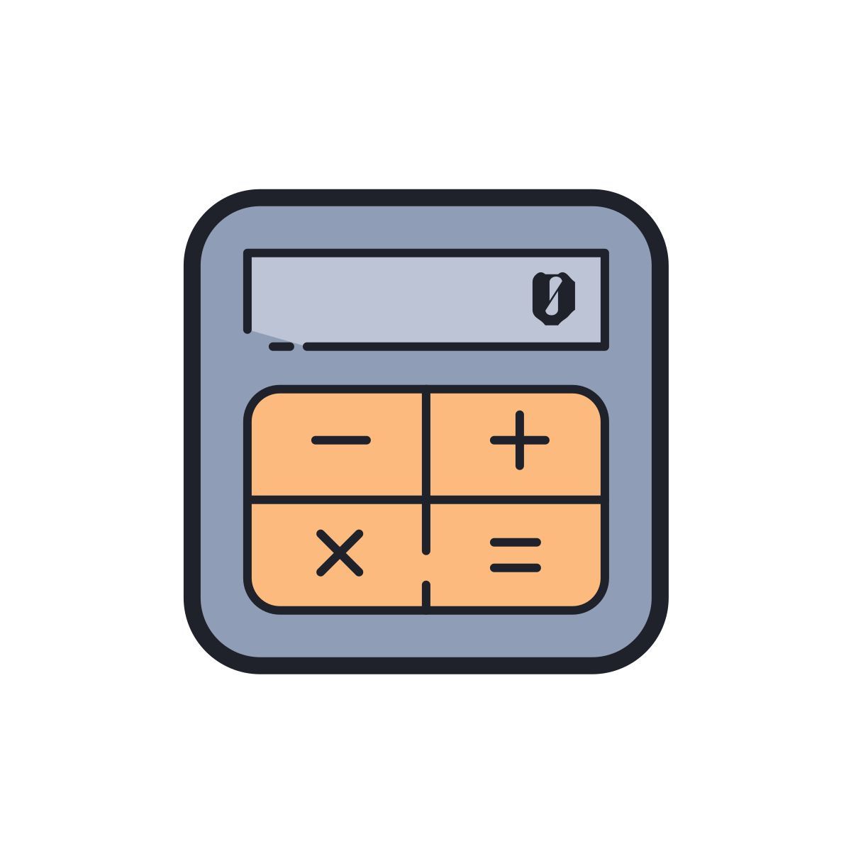 color hand drawn style calculator icon