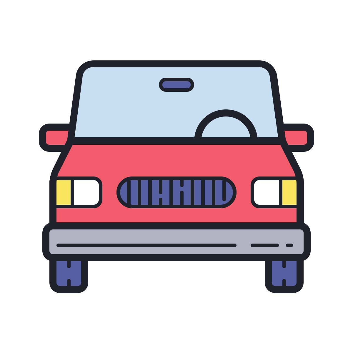 color hand drawn style voiture icon