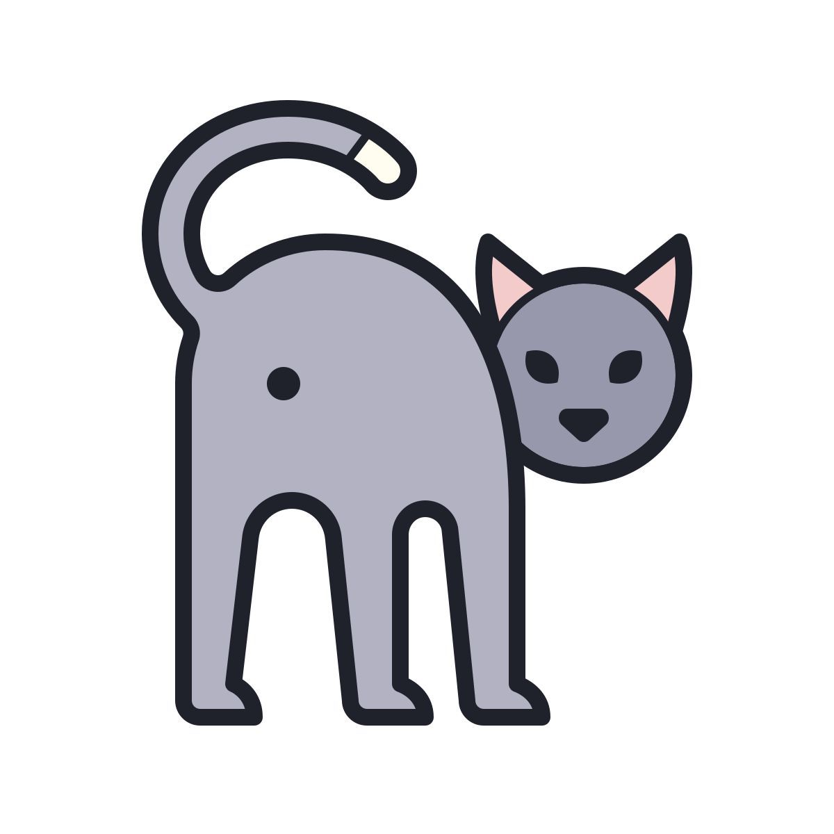 color hand drawn style 猫屁股 icon