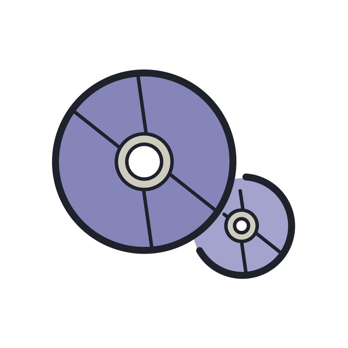 color hand drawn style cd icon