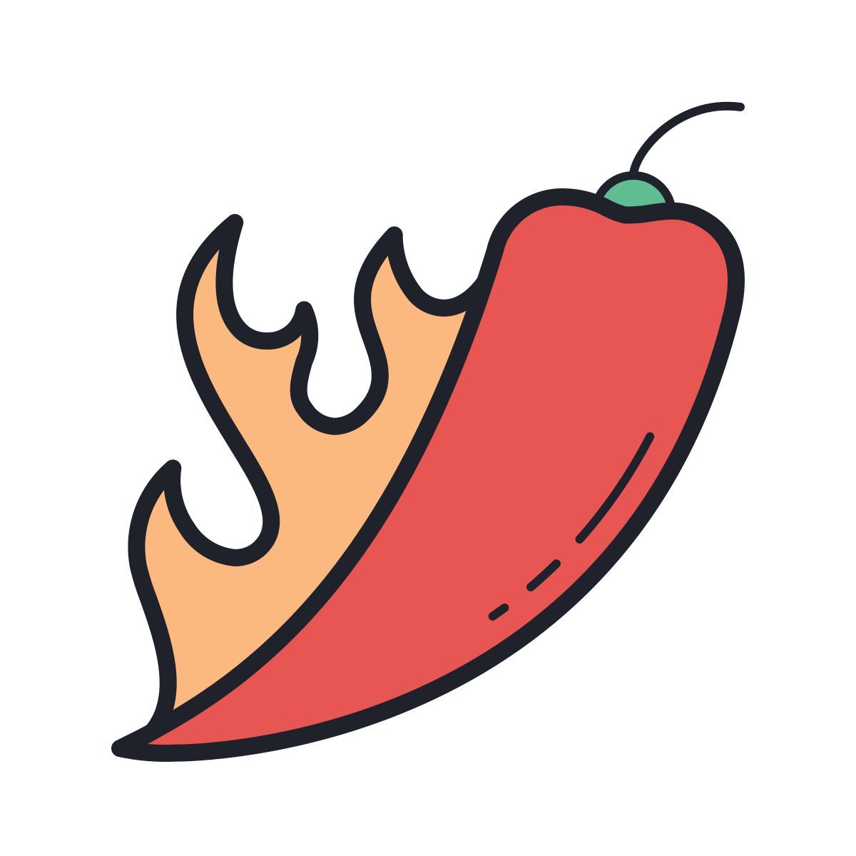 color hand drawn style ají picante icon