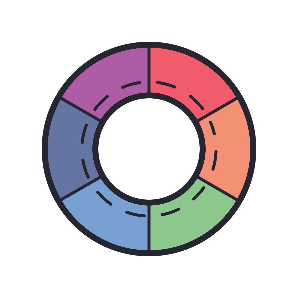 color hand drawn style farbmodus icon