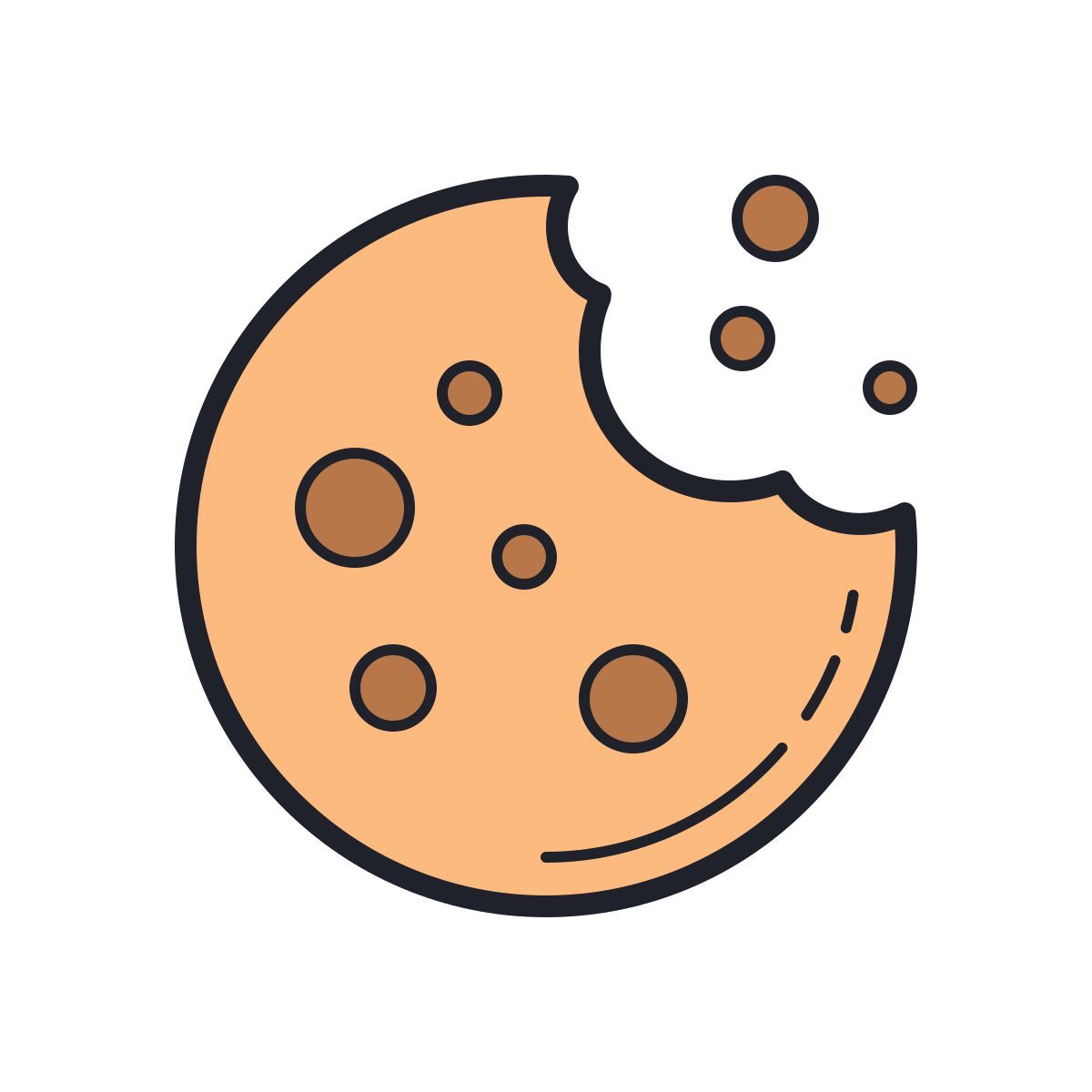 color hand drawn style cookie icon