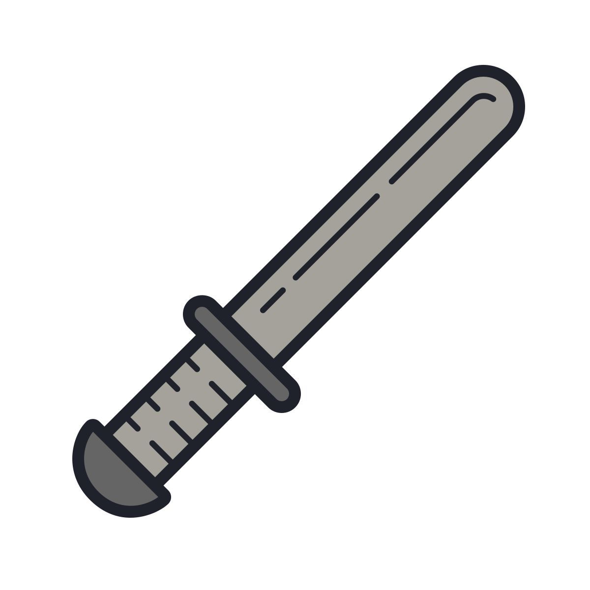 color hand drawn style cosh weapon icon