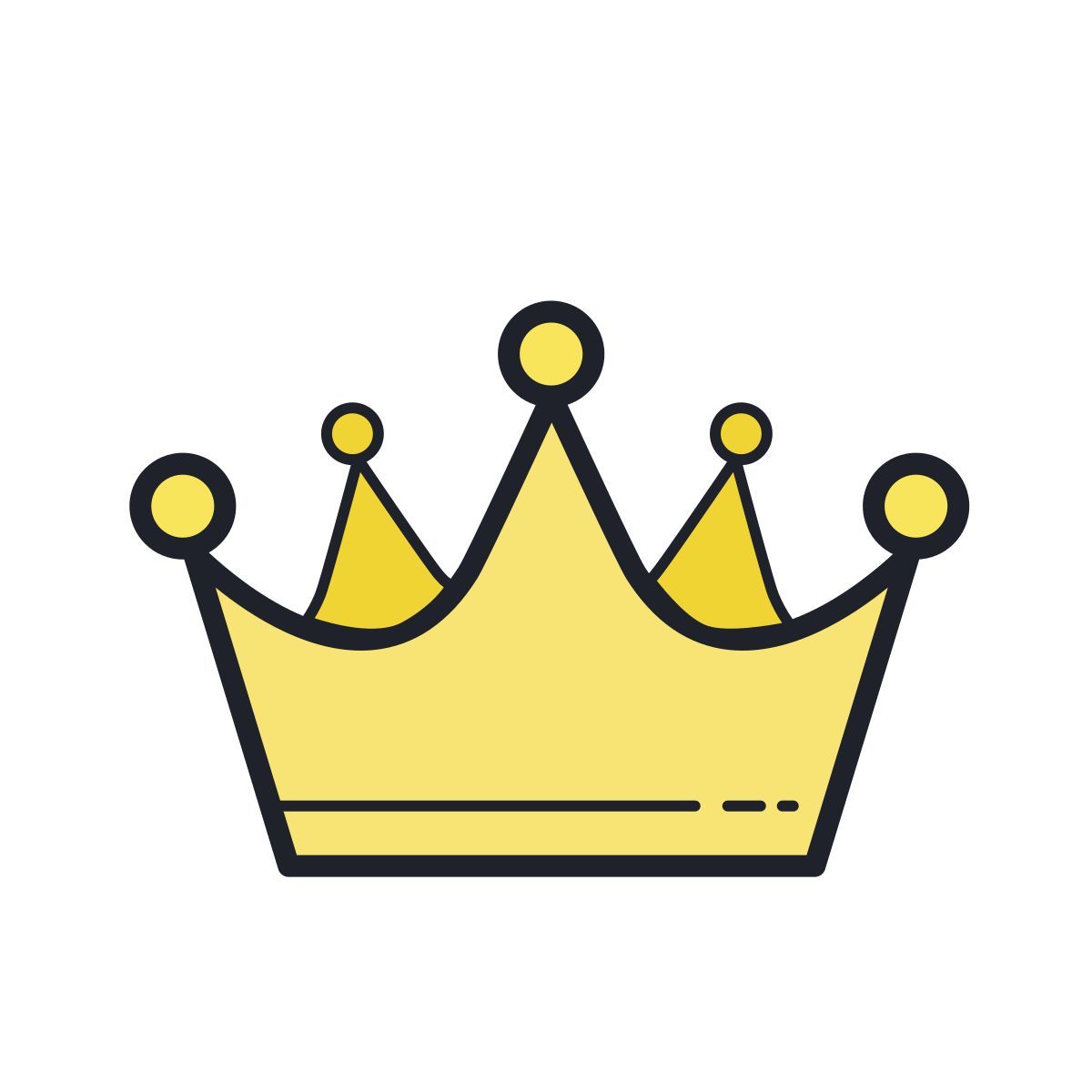 color hand drawn style crown icon