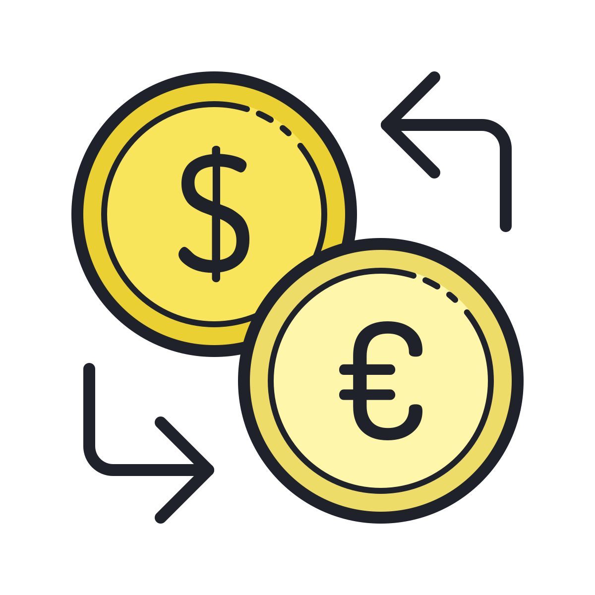 color hand drawn style 환전소 icon