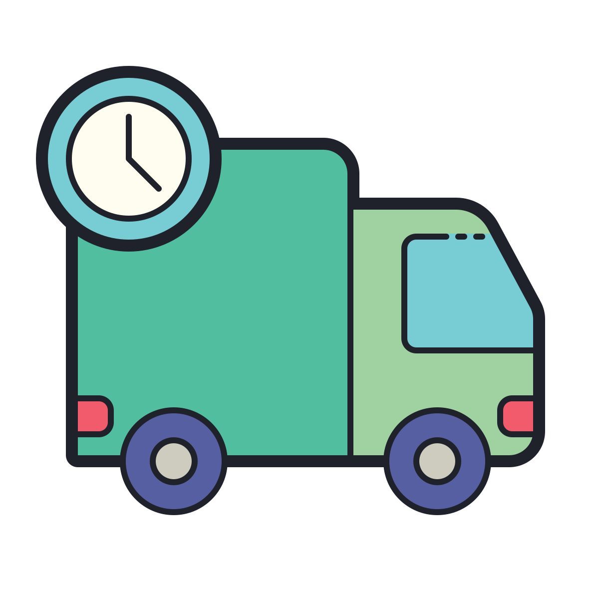 color hand drawn style 음식 배달 icon