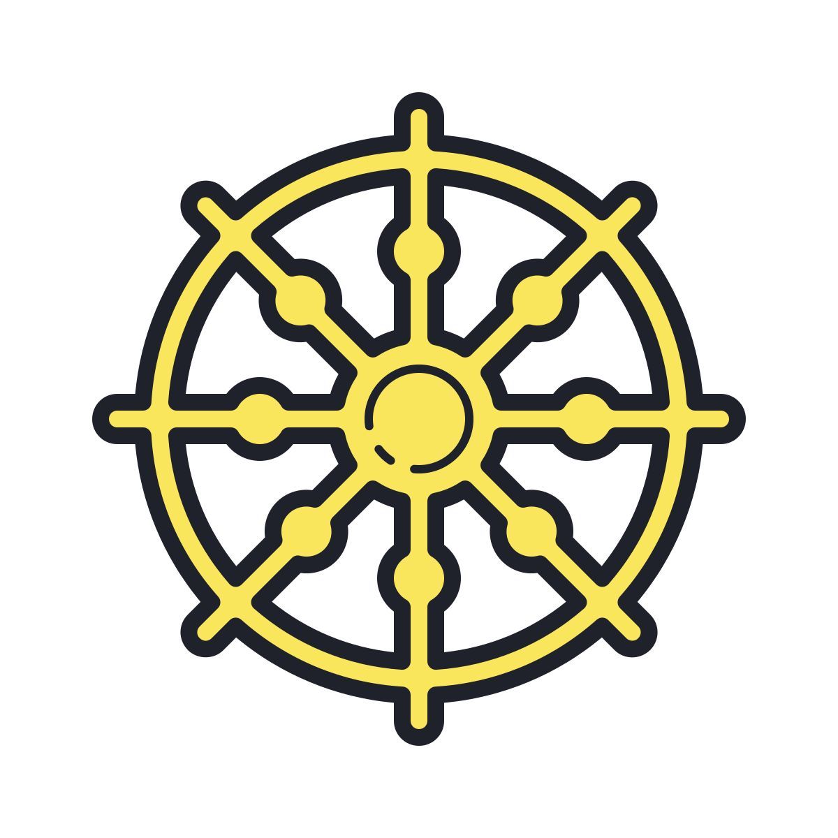 color hand drawn style buddhist icon