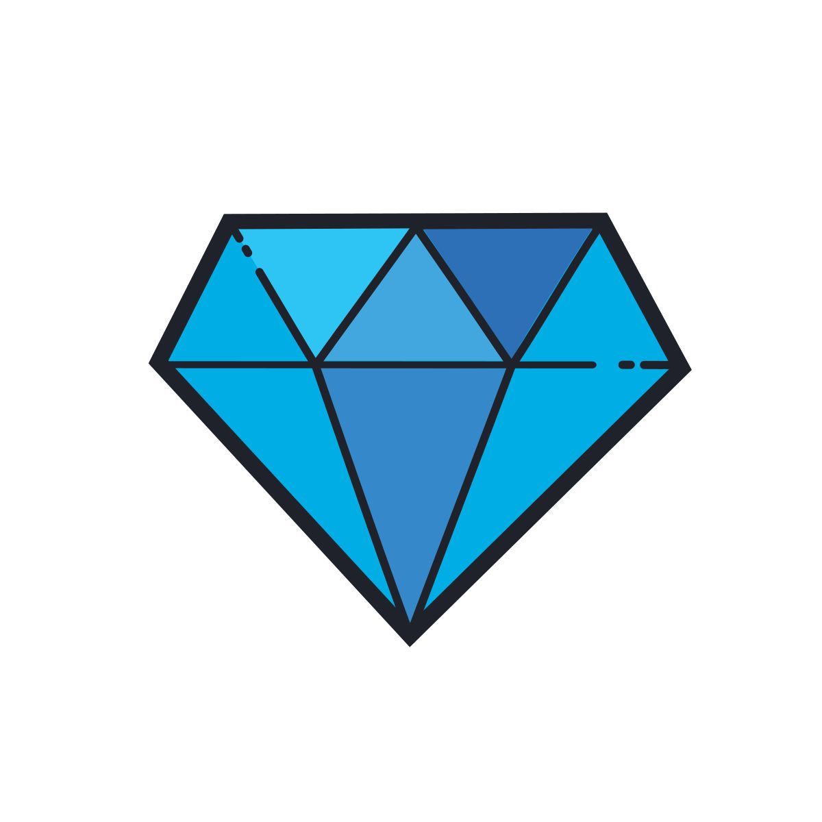 color hand drawn style diamond icon