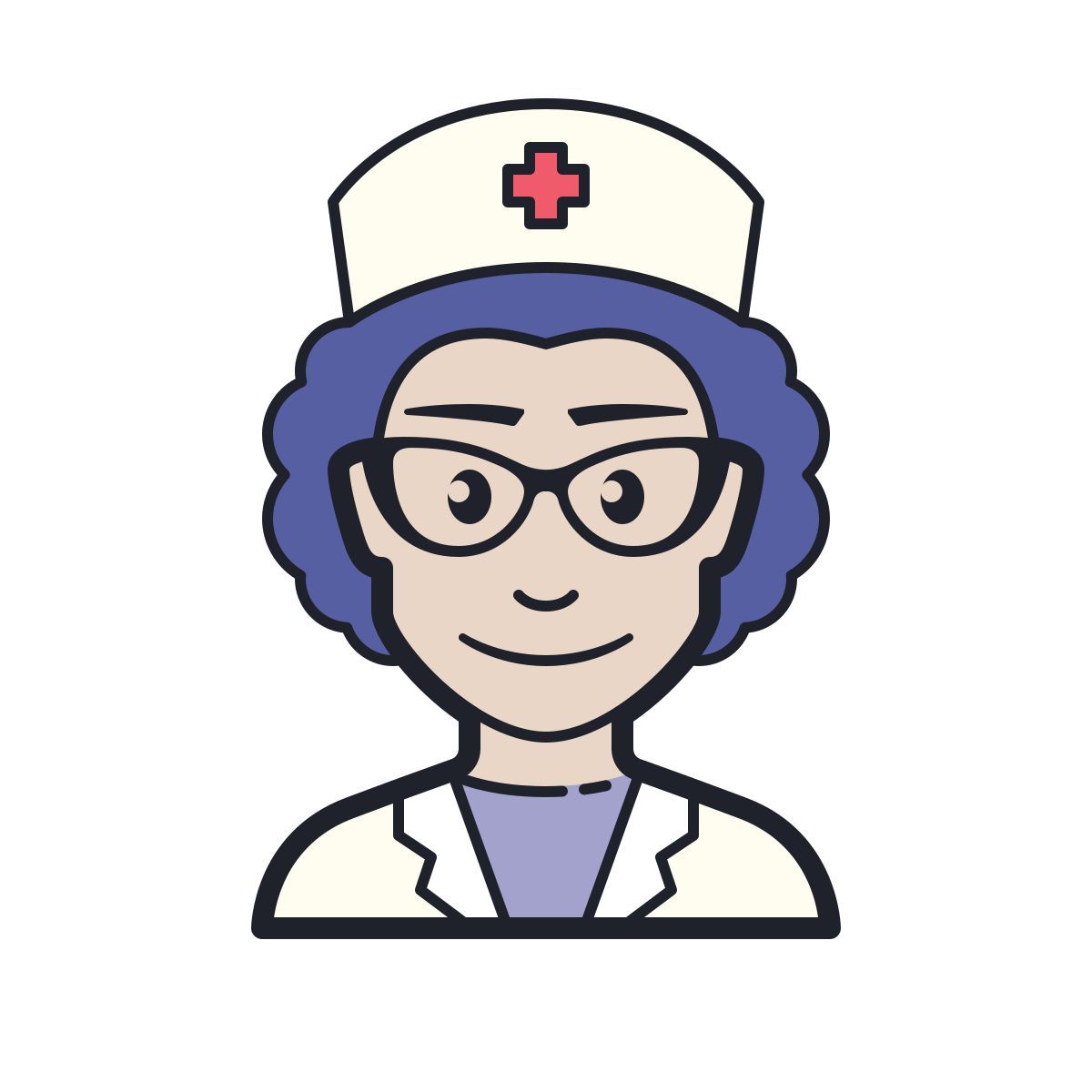 color hand drawn style doctor icon
