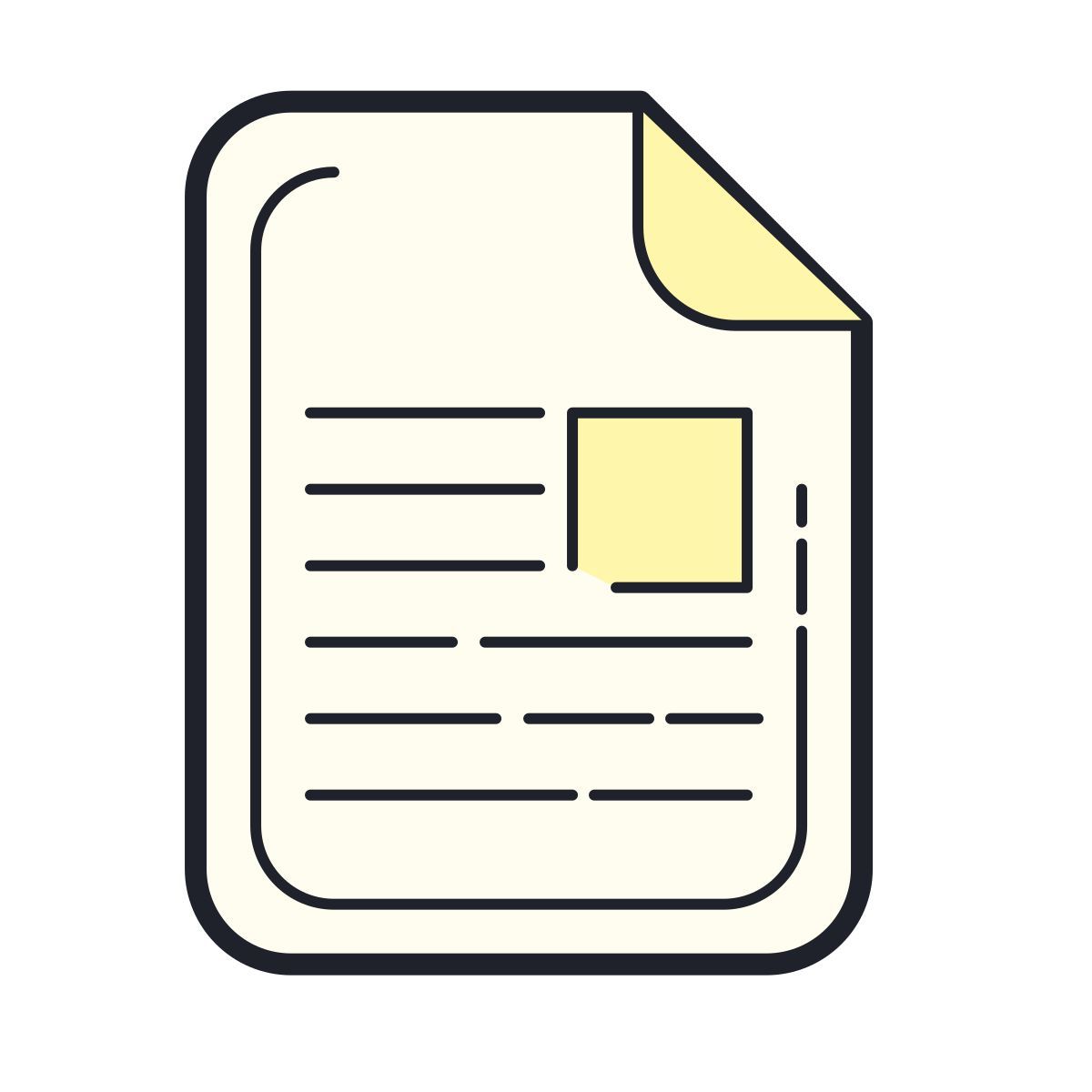 color hand drawn style documento icon