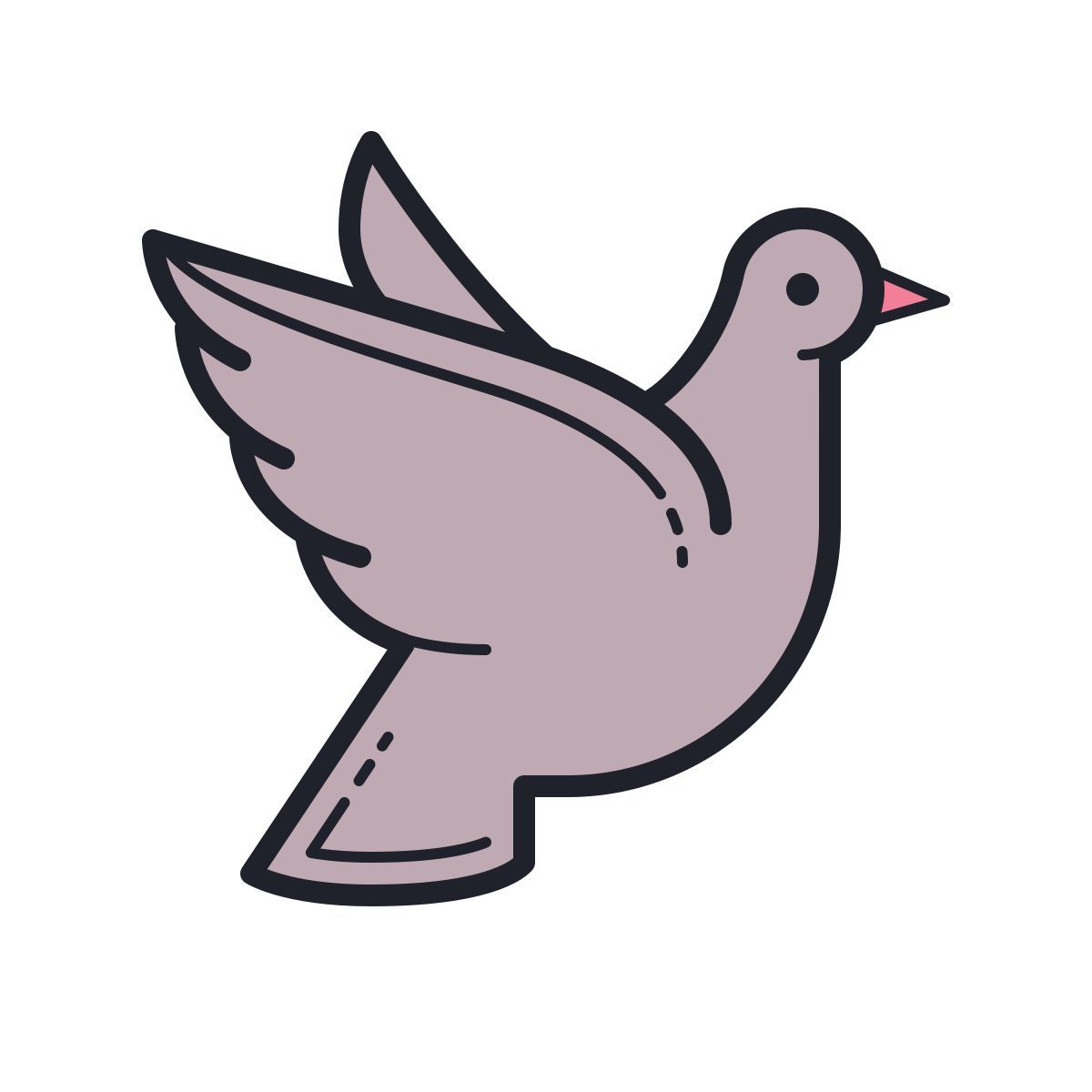 color hand drawn style dove icon
