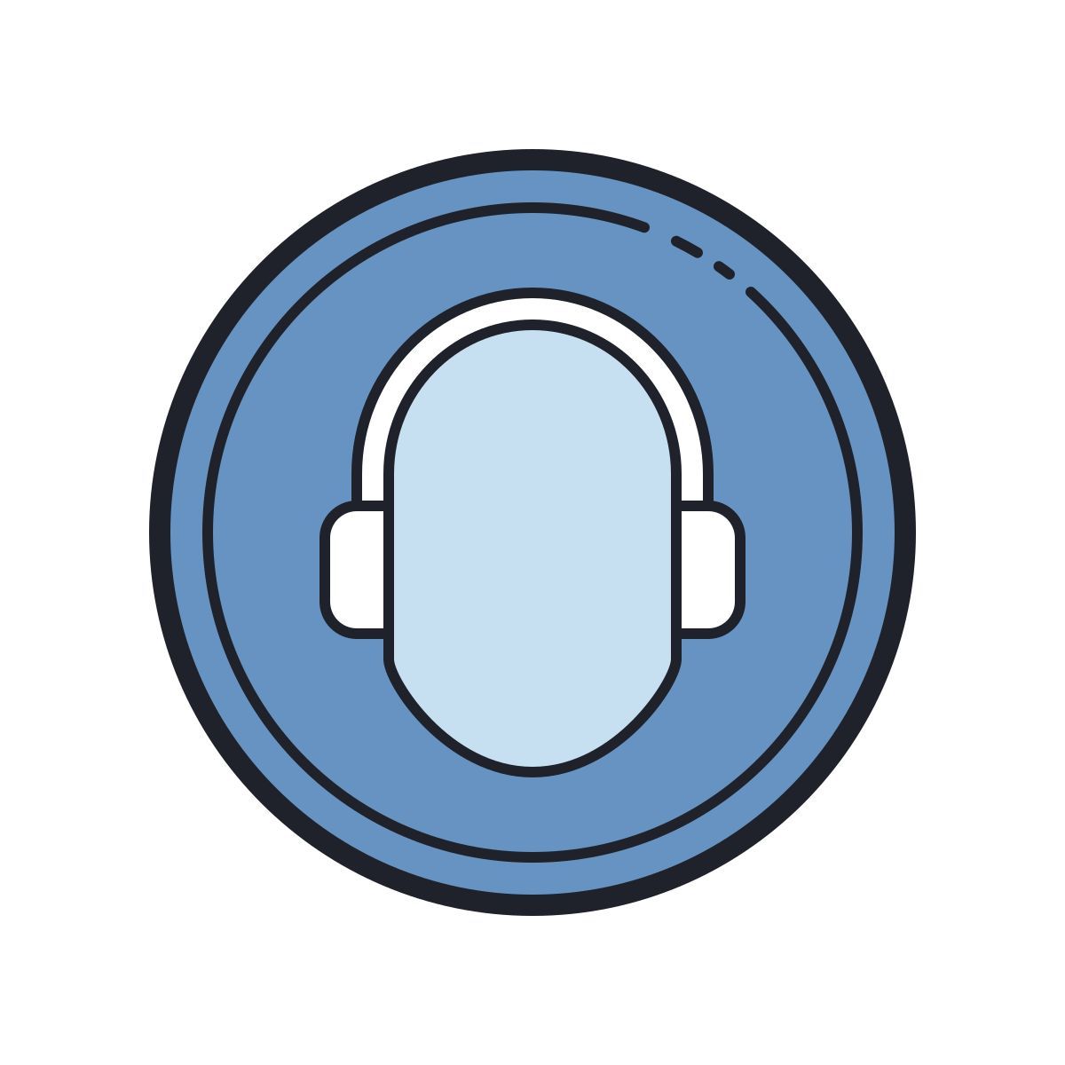 color hand drawn style protection auditive icon