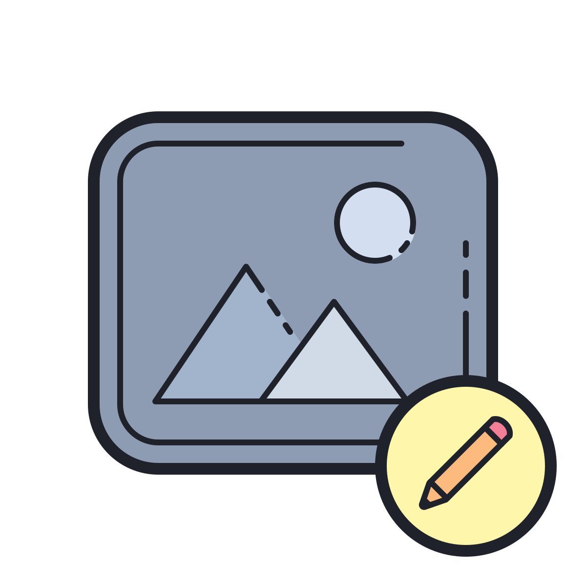 color hand drawn style bild bearbeiten icon