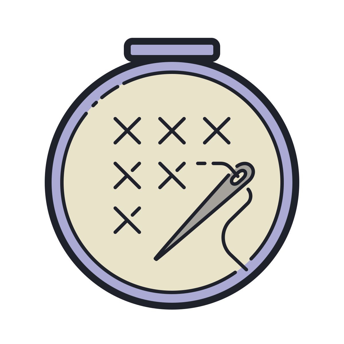 color hand drawn style stickerei icon