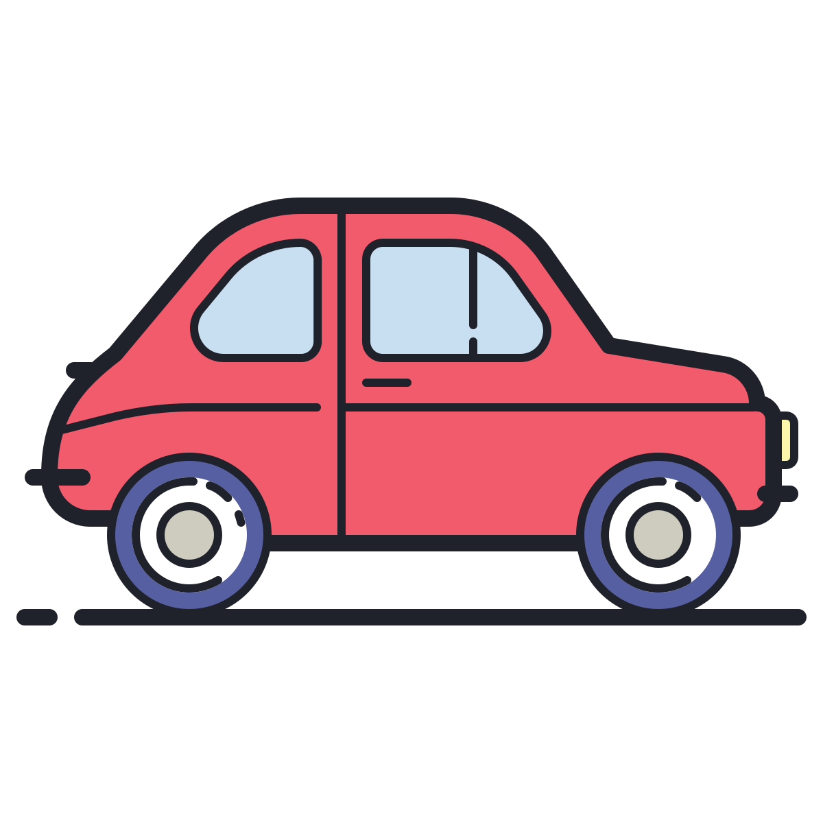 color hand drawn style fiat 500  v2 icon