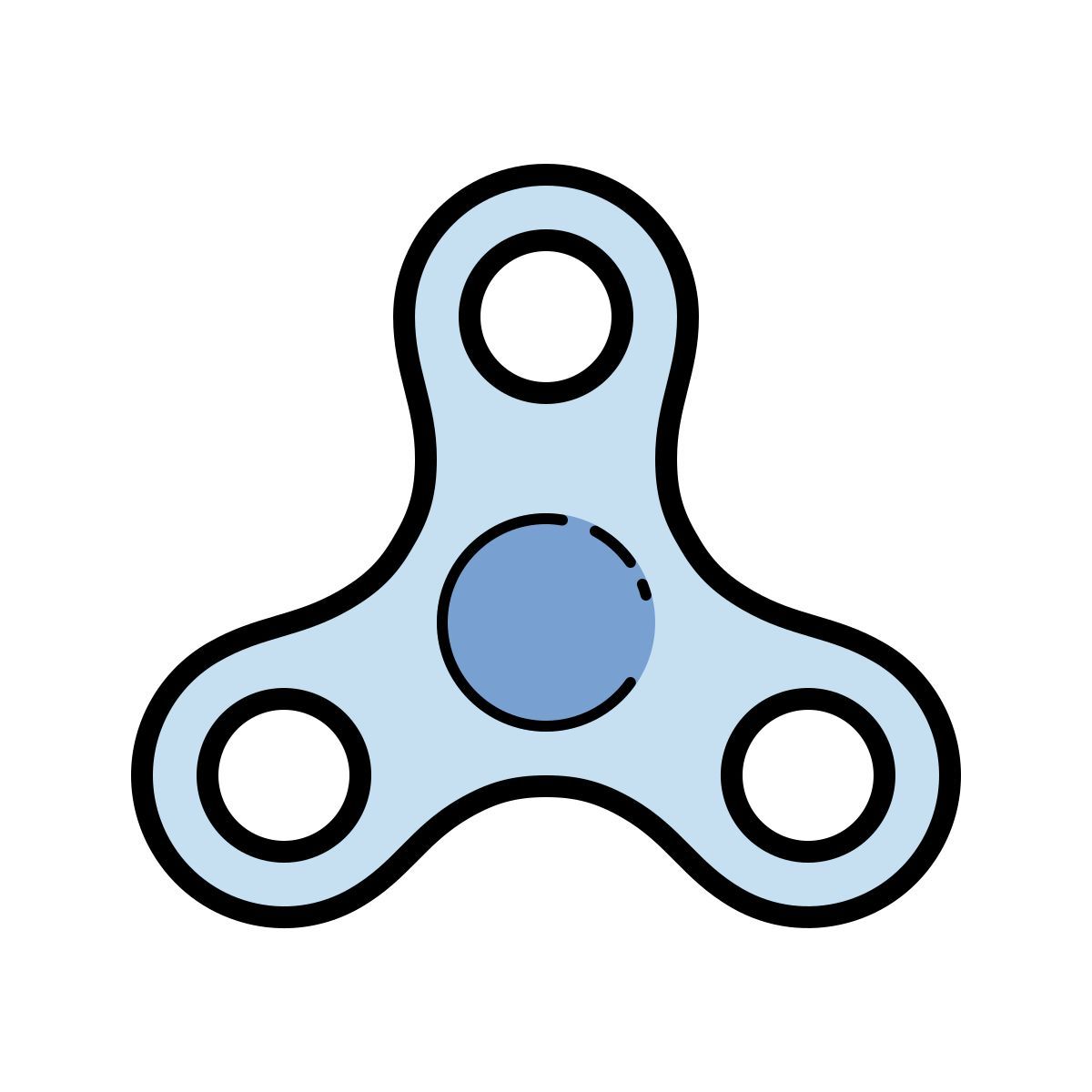 color hand drawn style fidget spinner icon