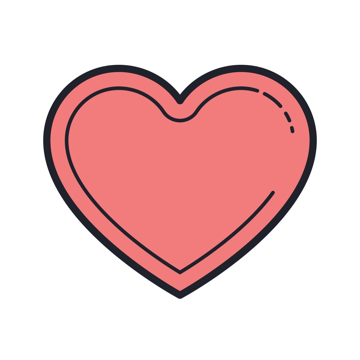 color hand drawn style love icon