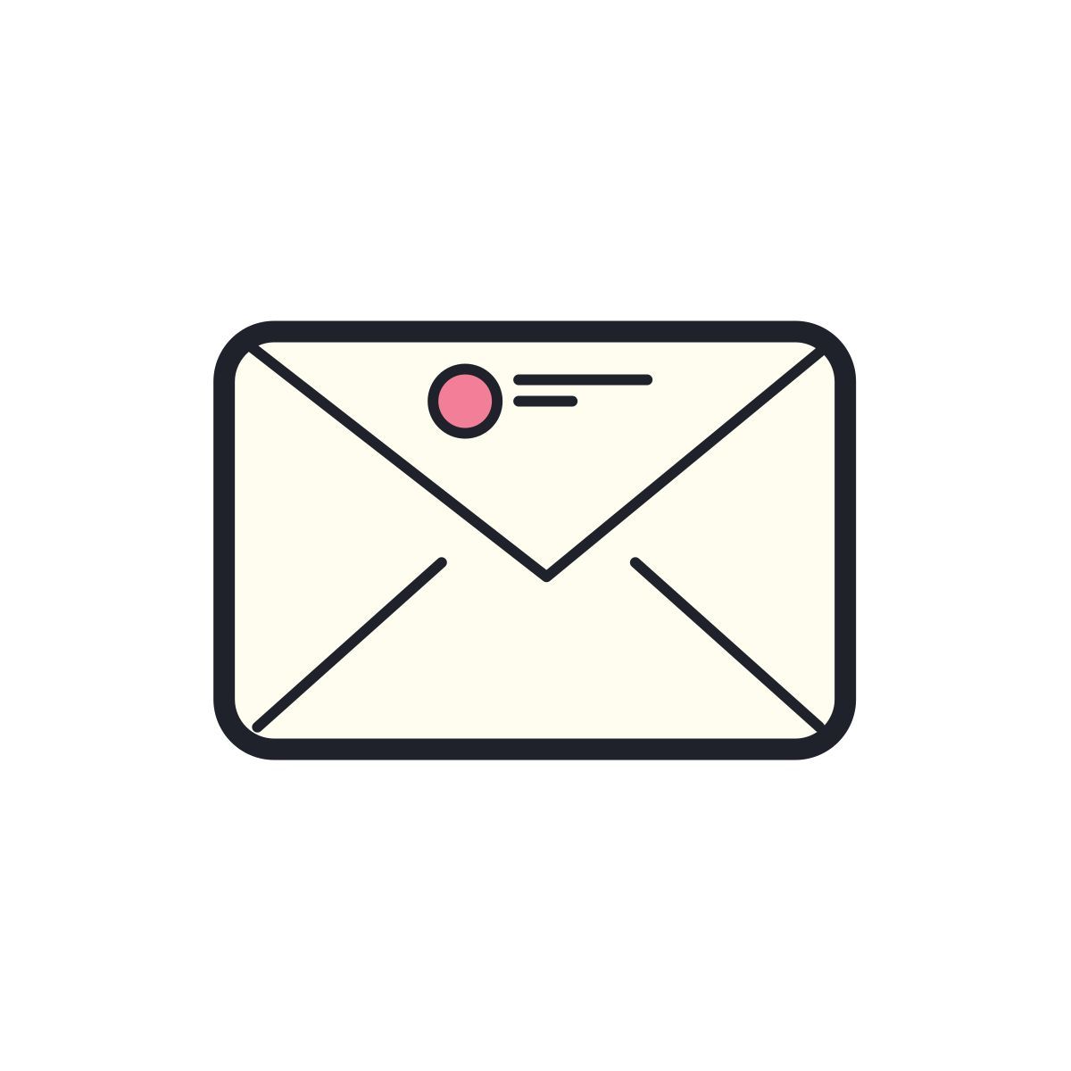 color hand drawn style envelope icon