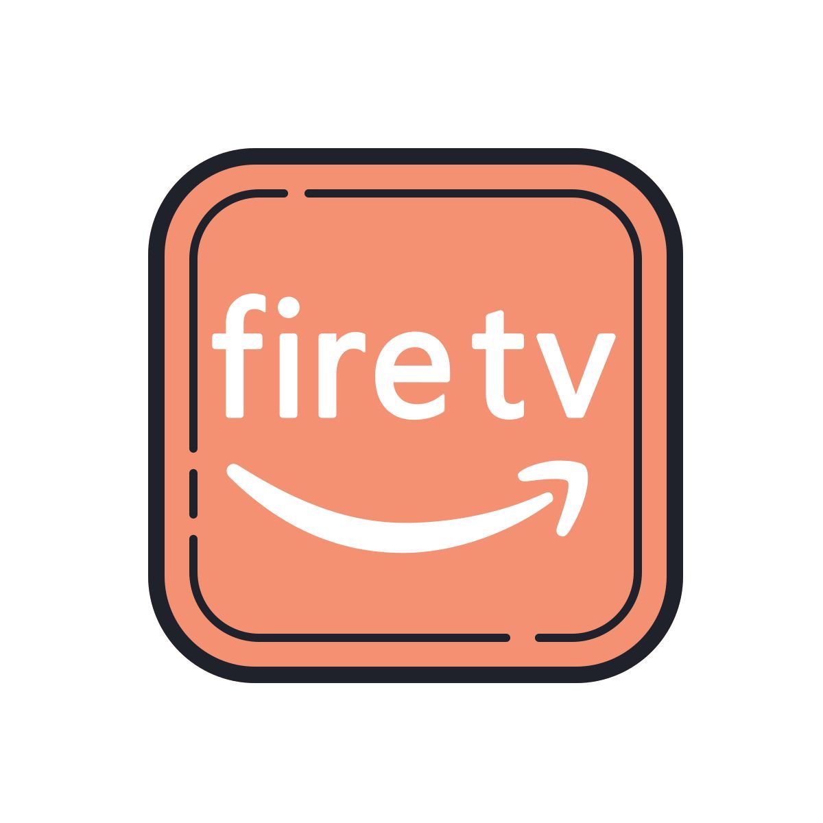 color hand drawn style fuego tv icon