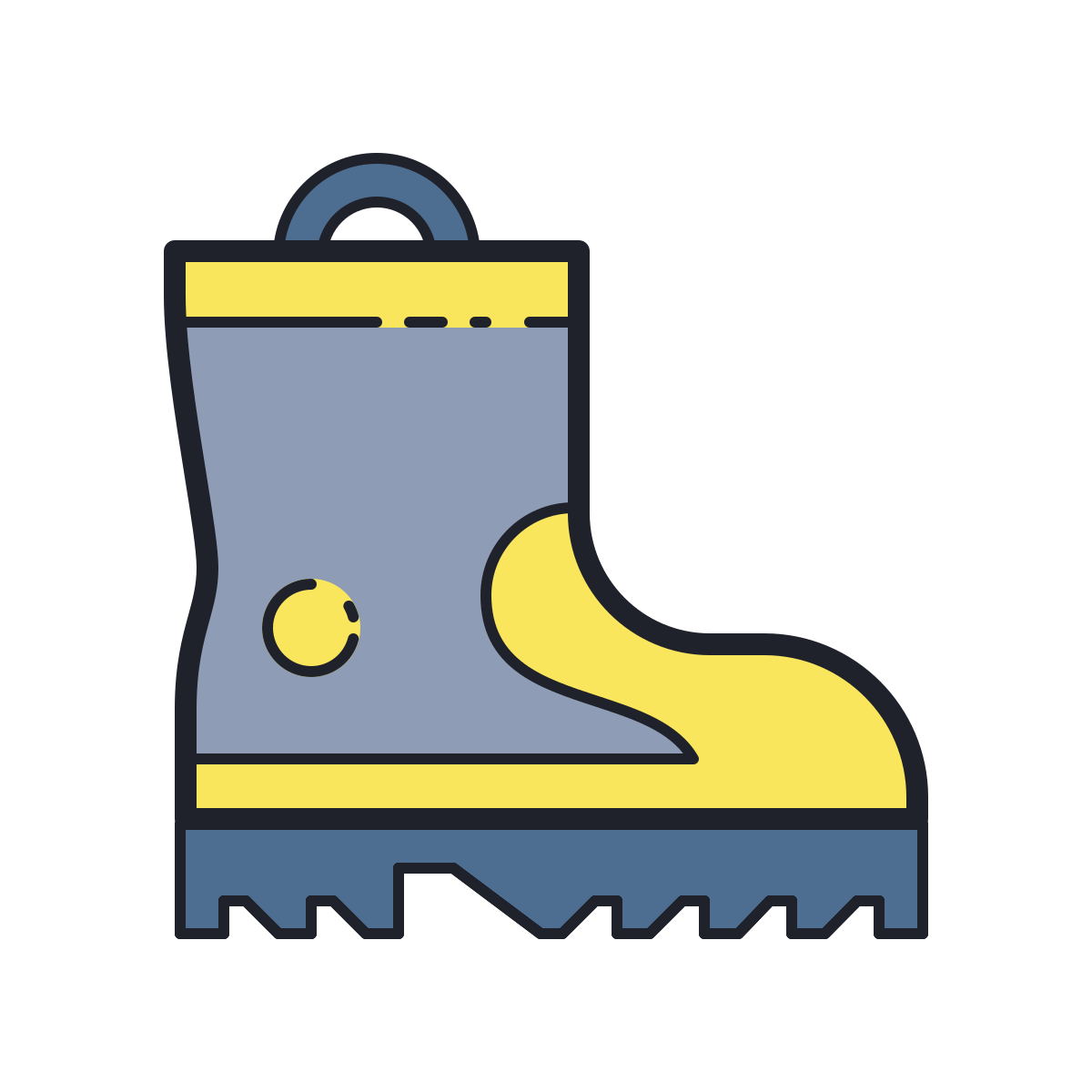 color hand drawn style fireman boots icon