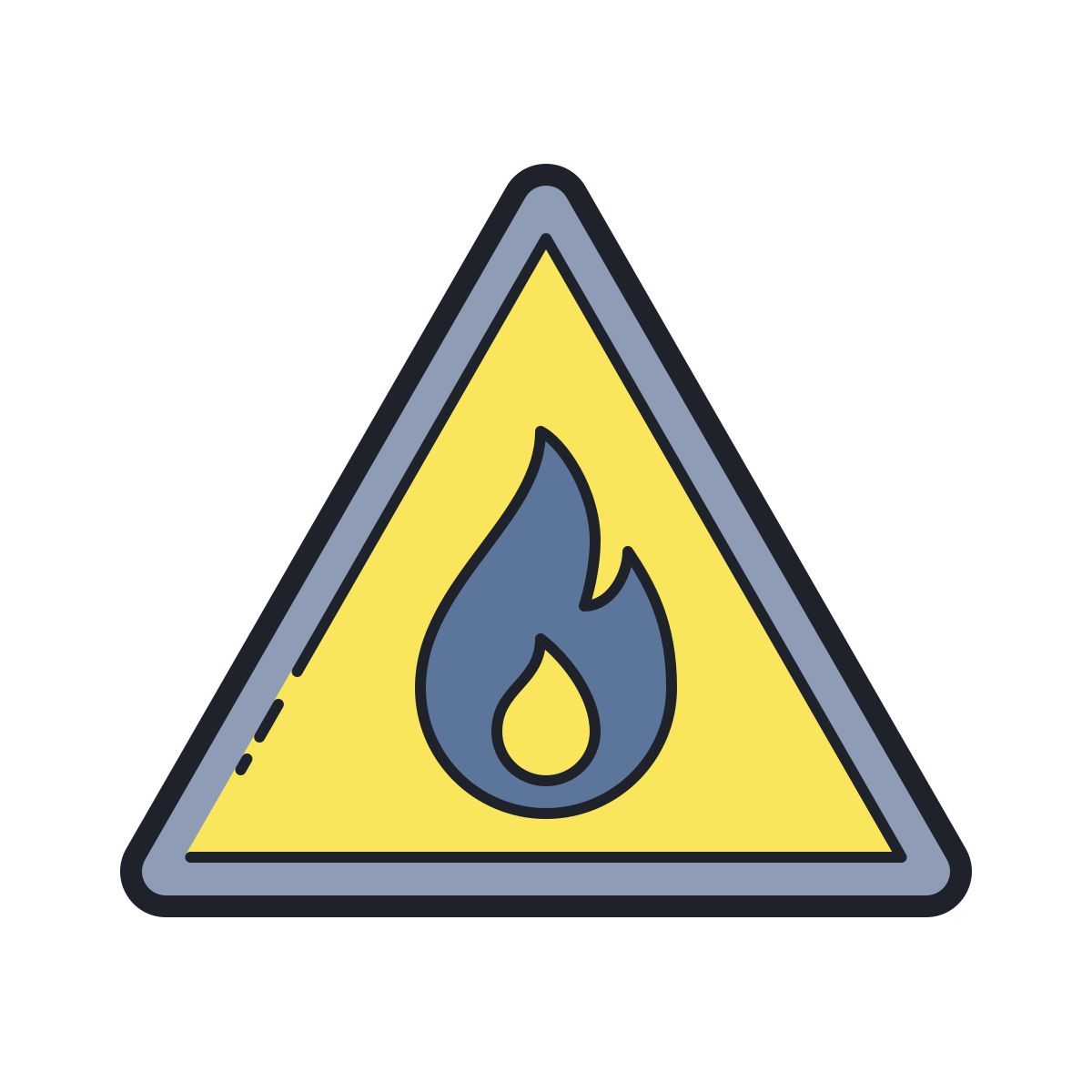 color hand drawn style 易燃材料 icon