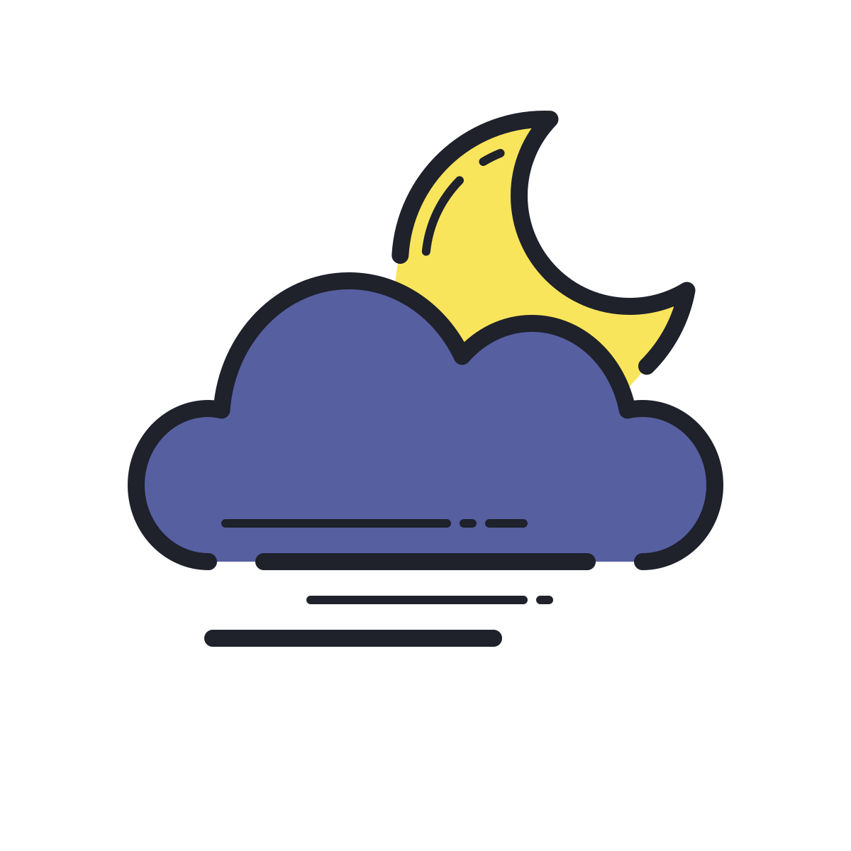 color hand drawn style fog night  v2 icon