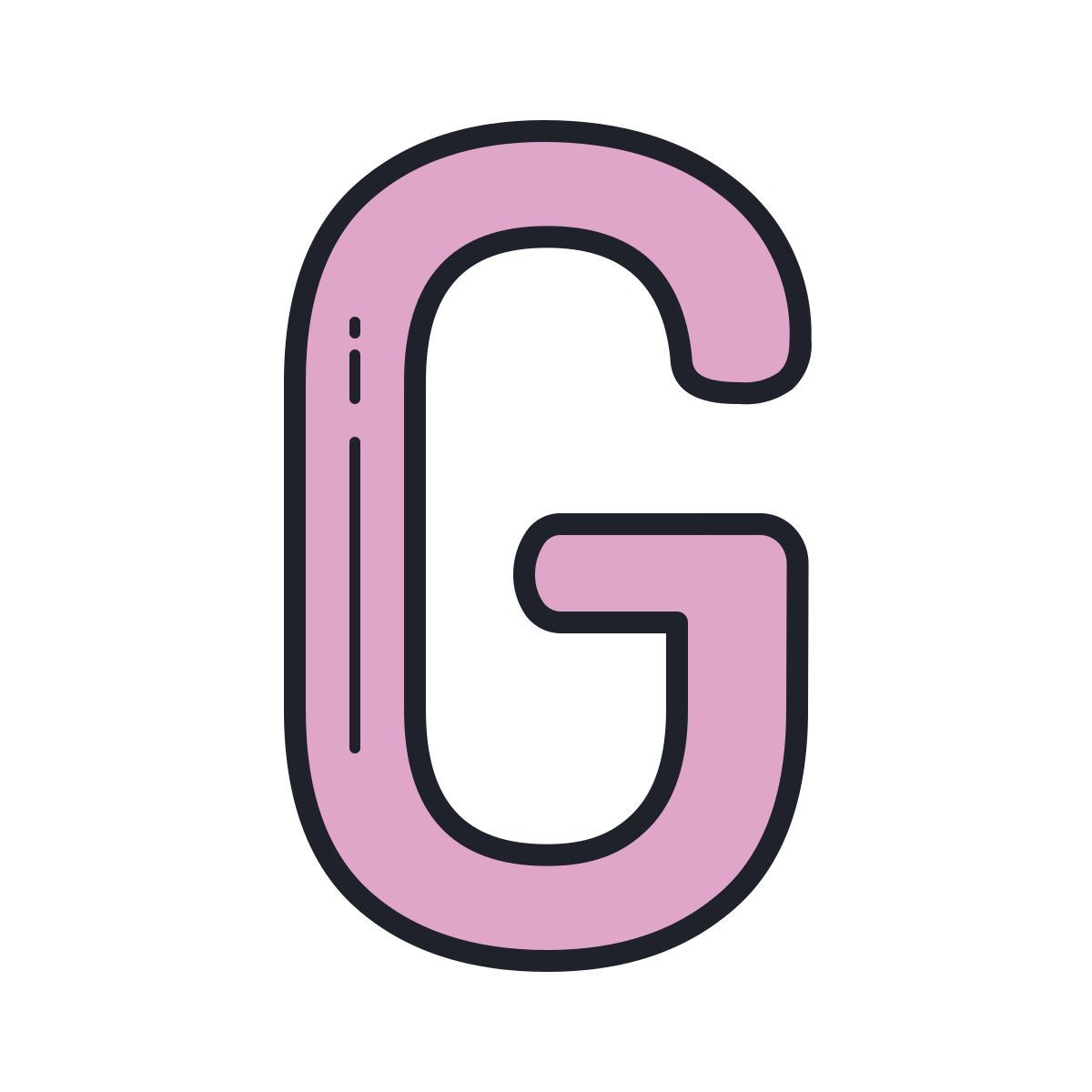 color hand drawn style 지 icon