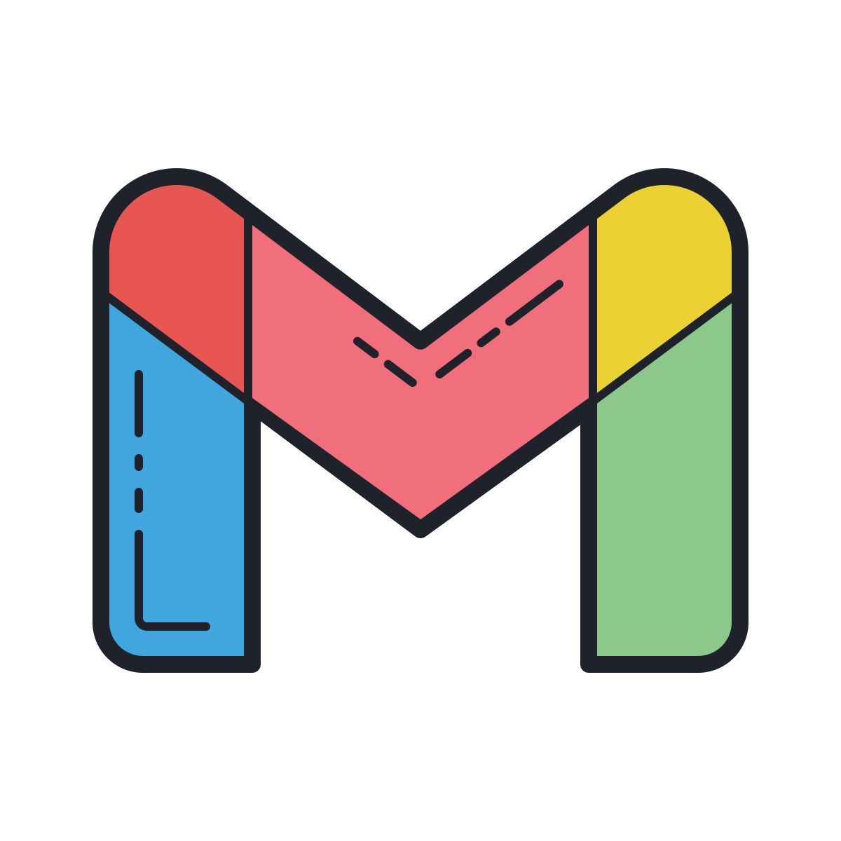 color hand drawn style gmail neu icon
