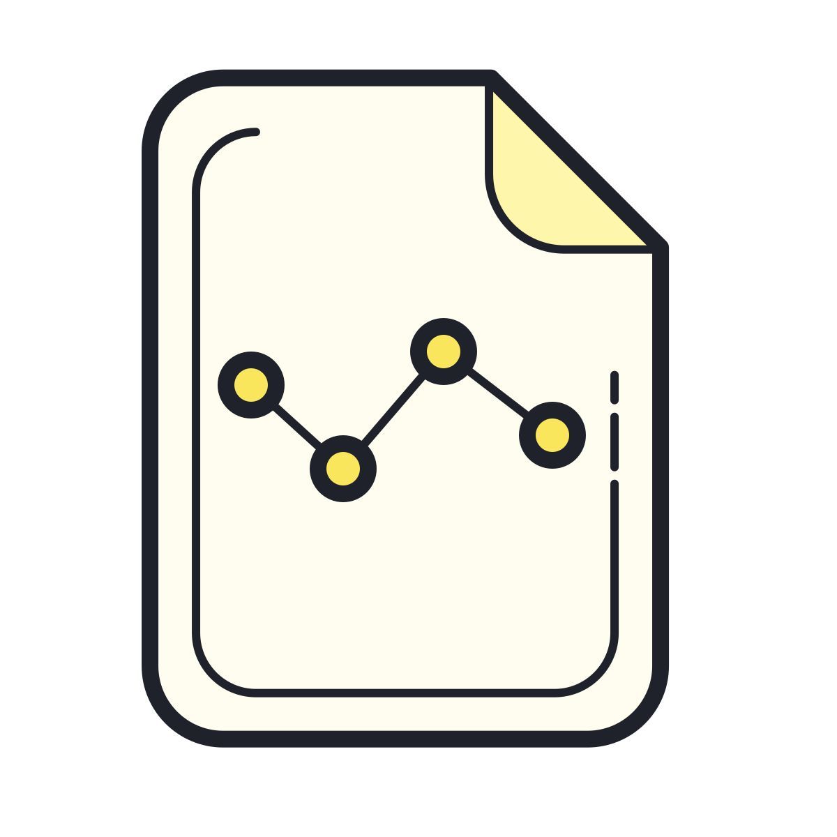 color hand drawn style informe gráfico icon