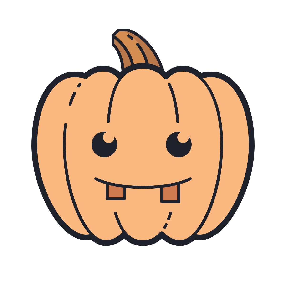 color hand drawn style halloween pumpkin icon