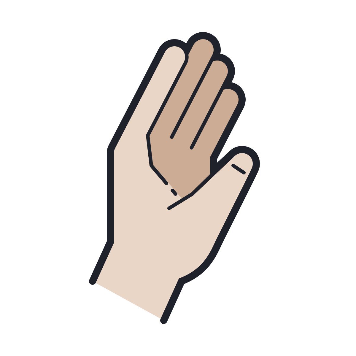 color hand drawn style vue latérale de la main icon