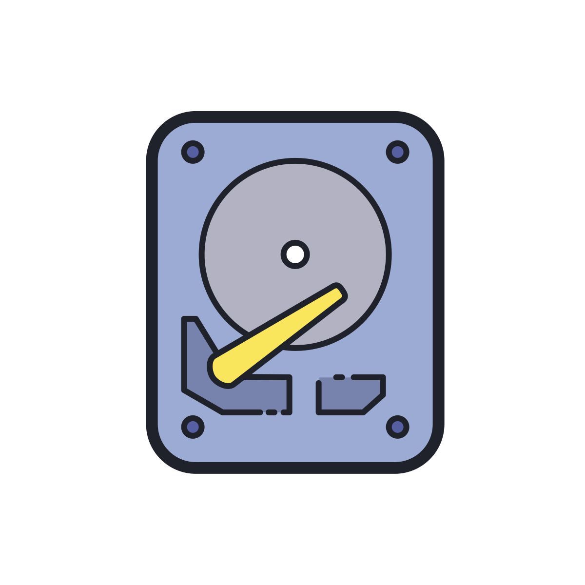 color hand drawn style disco rigido icon
