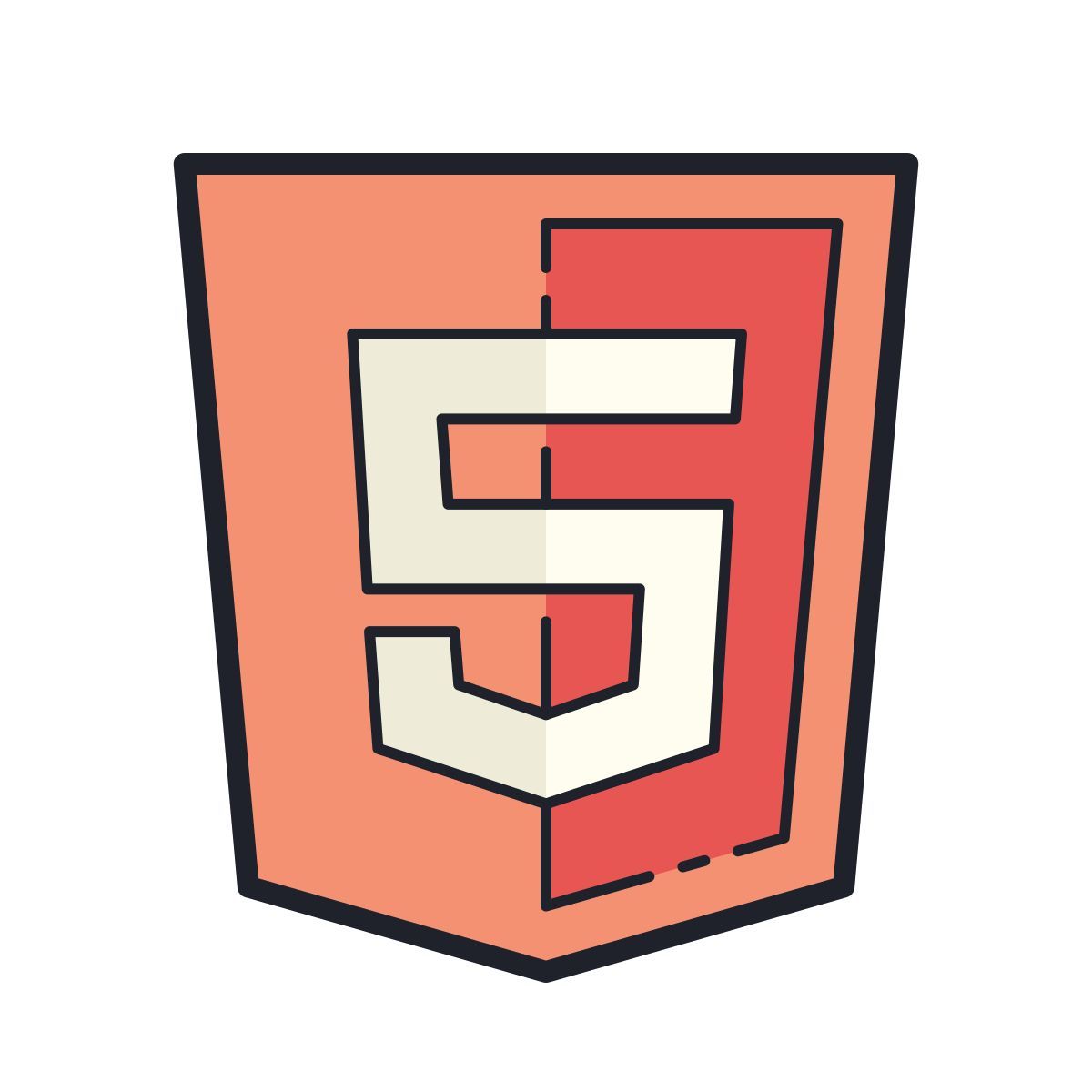 color hand drawn style html 5 icon