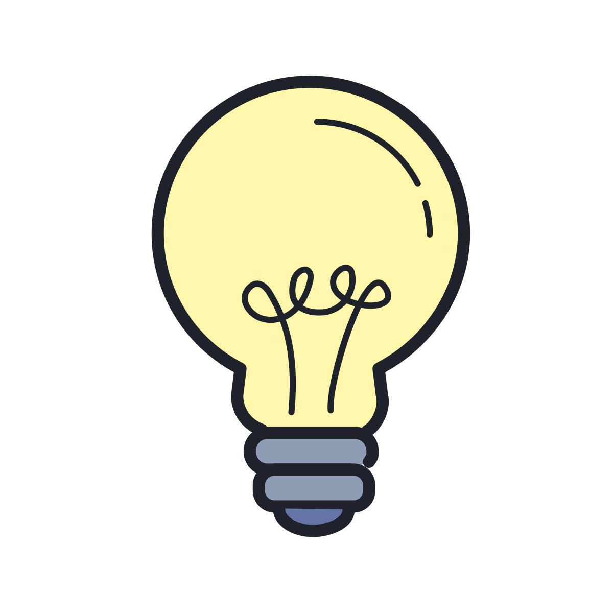 color hand drawn style idea icon
