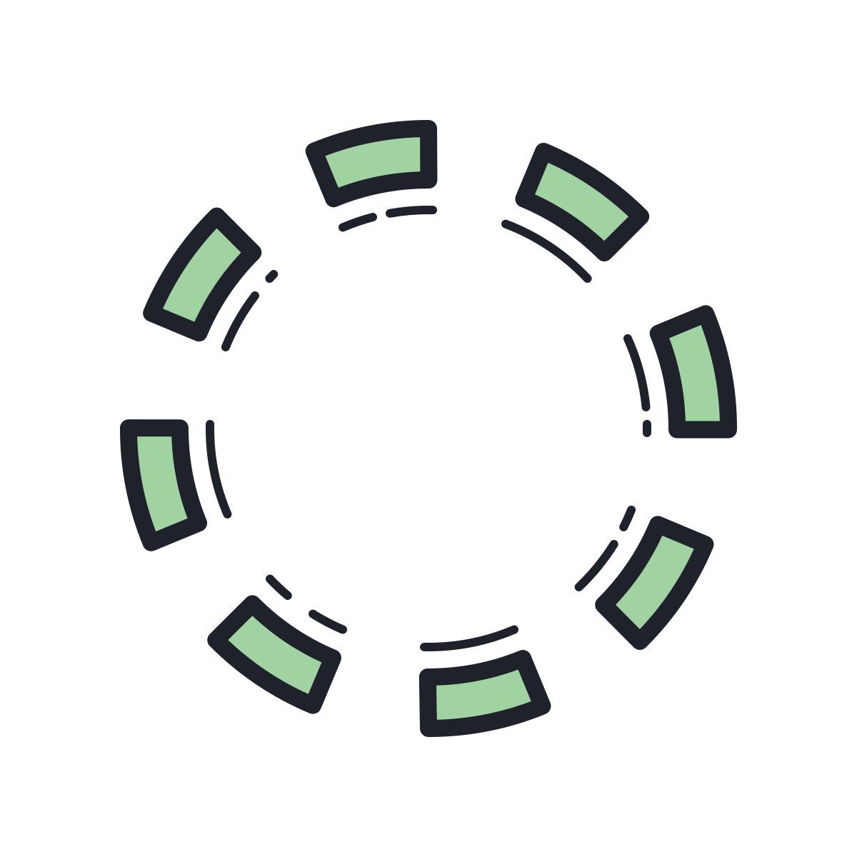 color hand drawn style inactive state icon