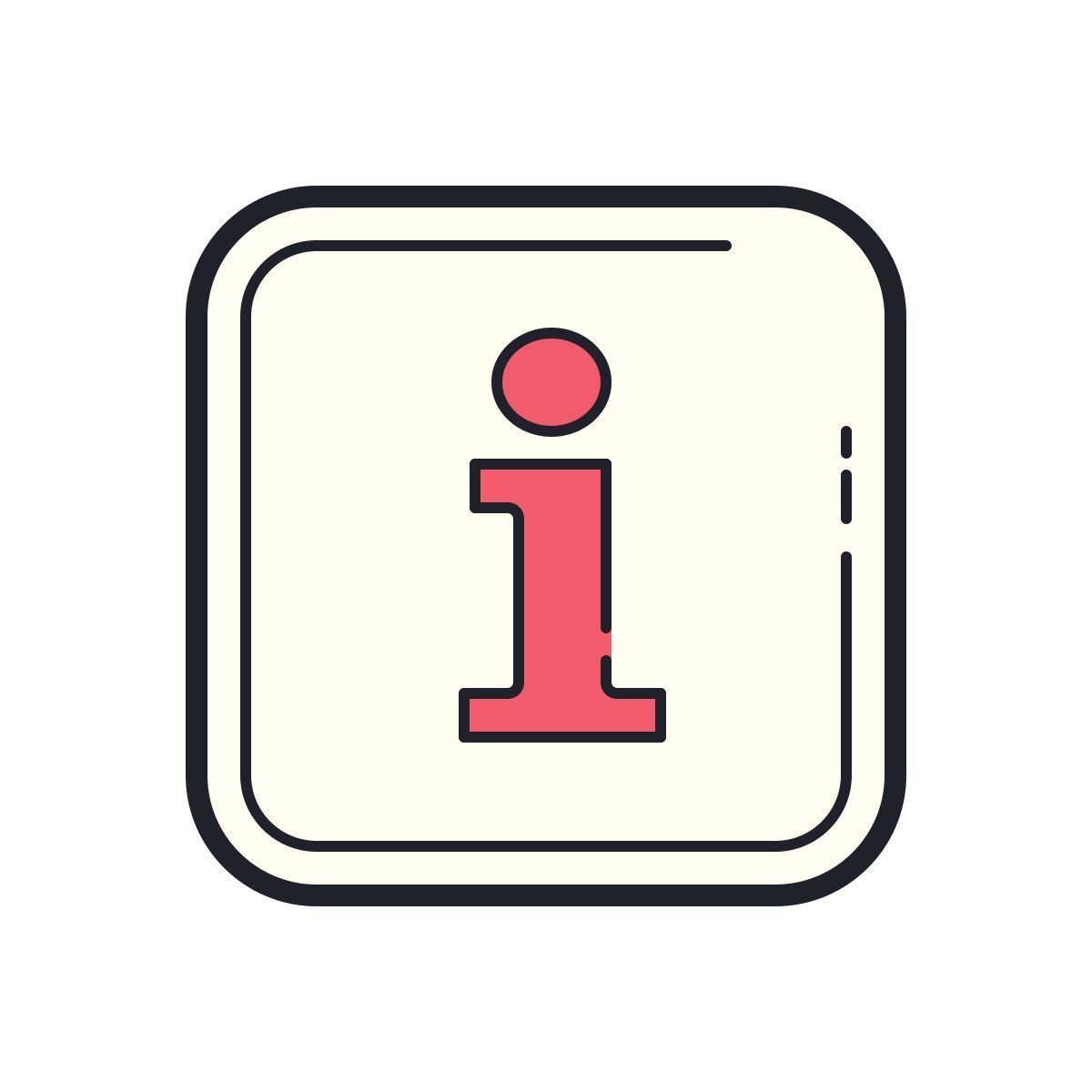 color hand drawn style info quadrato icon